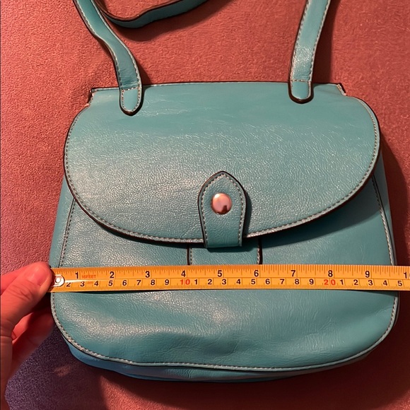 Denver Hayes Teal Blue Crossbody Bag with Adjustable Strap - Picture 9 of 11